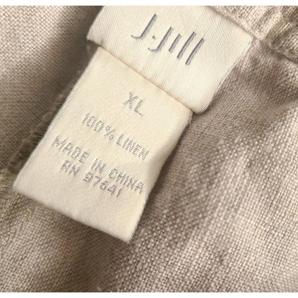 J Jill 100% Linen Pants Women XL Wide Leg Stretch Elastic Waist High Rise Ankle - Picture 2 of 7